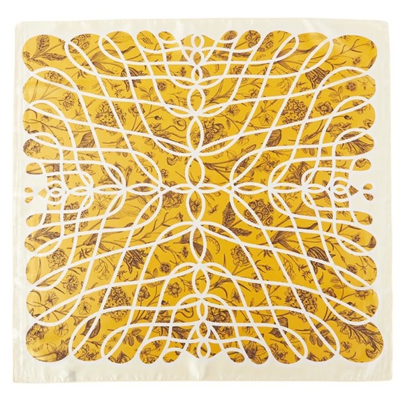 NWT Modern Rhythm Mustard Square Satin Scarf - Picture 2 of 2